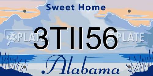 3TII56 Alabama License Plate