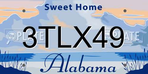 3TLX49 Alabama License Plate