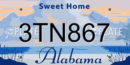 3TN867 Alabama License Plate