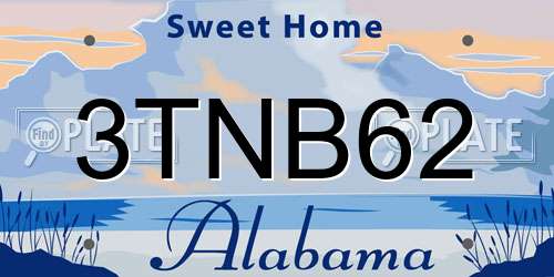 3TNB62 Alabama License Plate