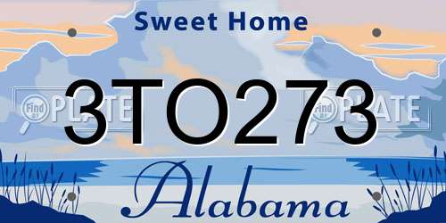 3TO273 Alabama License Plate