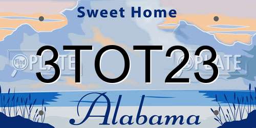 3TOT23 Alabama License Plate
