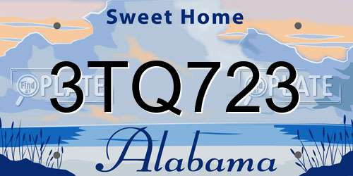 3TQ723 Alabama License Plate