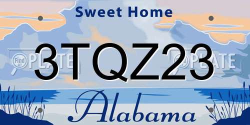 3TQZ23 Alabama License Plate