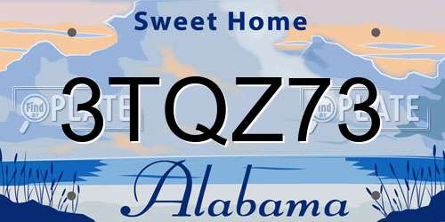 3TQZ73 Alabama License Plate