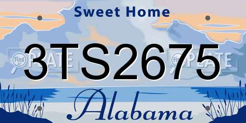 3TS2675 Alabama License Plate