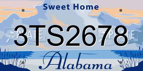 3TS2678 Alabama License Plate
