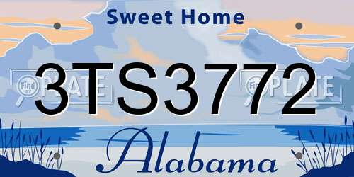 3TS3772 Alabama License Plate