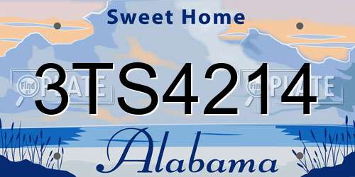 3TS4214 Alabama License Plate