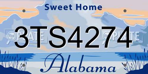 3TS4274 Alabama License Plate