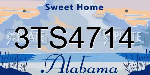 3TS4714 Alabama License Plate