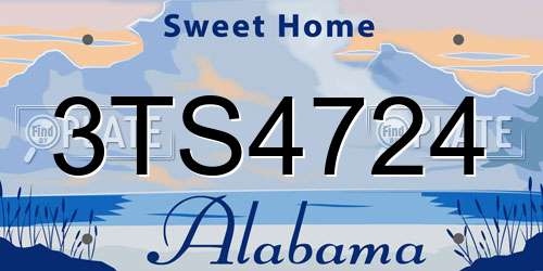 3TS4724 Alabama License Plate