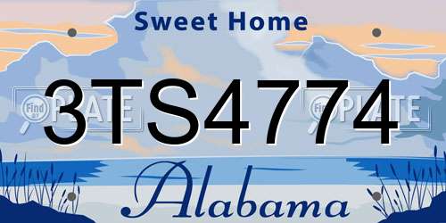 3TS4774 Alabama License Plate