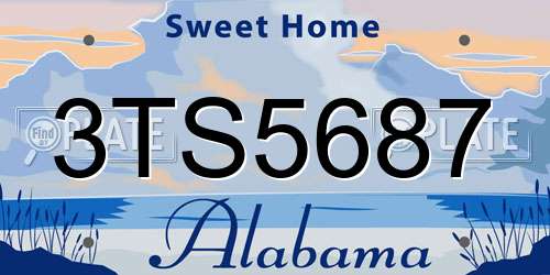 3TS5687 Alabama License Plate