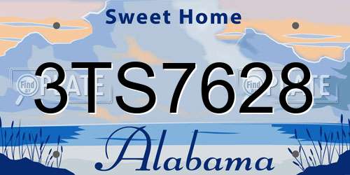 3TS7628 Alabama License Plate