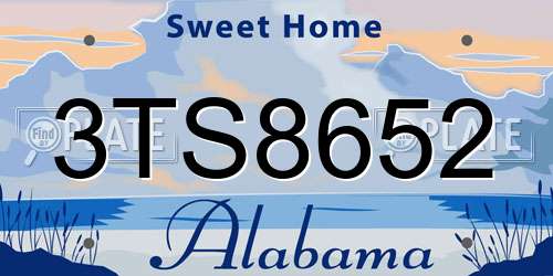 3TS8652 Alabama License Plate