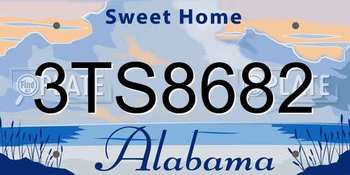3TS8682 Alabama License Plate
