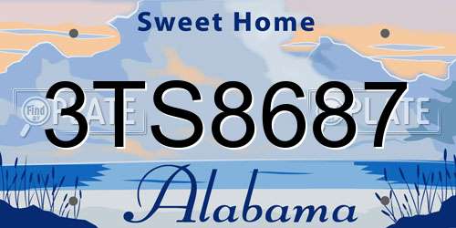 3TS8687 Alabama License Plate