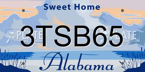 3TSB65 Alabama License Plate