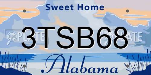 3TSB68 Alabama License Plate