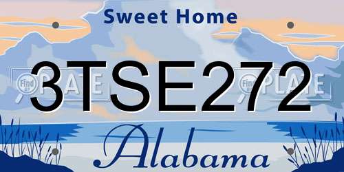 3TSE272 Alabama License Plate