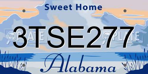 3TSE277 Alabama License Plate