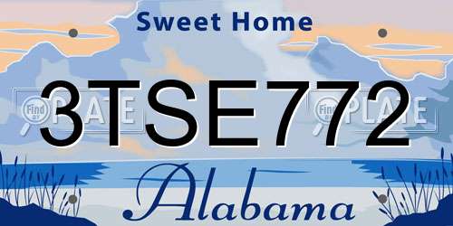 3TSE772 Alabama License Plate