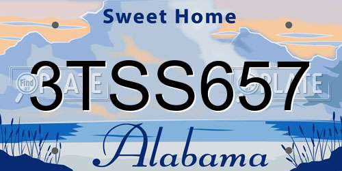 3TSS657 Alabama License Plate