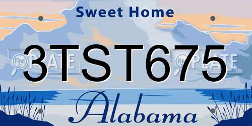 3TST675 Alabama License Plate