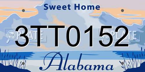 3TT0152 Alabama License Plate