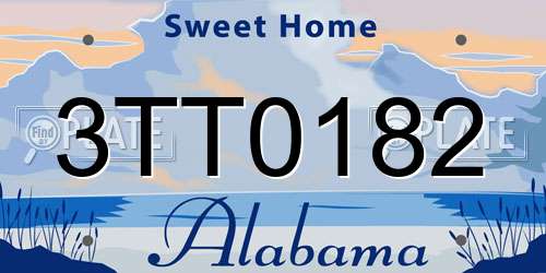 3TT0182 Alabama License Plate