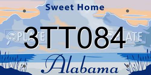 3TT084 Alabama License Plate