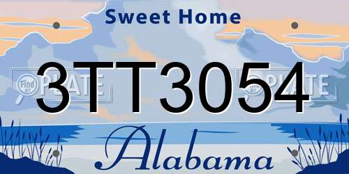3TT3054 Alabama License Plate