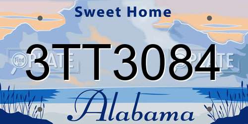 3TT3084 Alabama License Plate