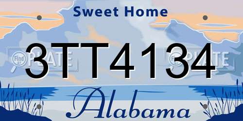 3TT4134 Alabama License Plate