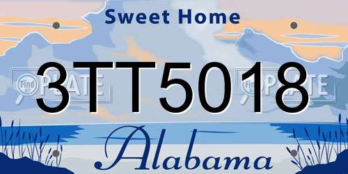 3TT5018 Alabama License Plate