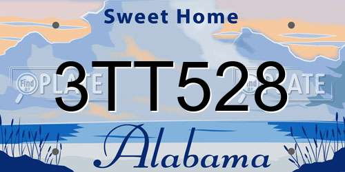 3TT528 Alabama License Plate