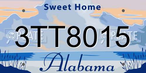 3TT8015 Alabama License Plate