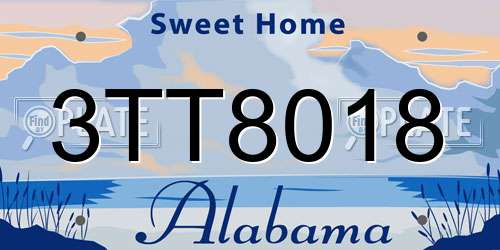 3TT8018 Alabama License Plate