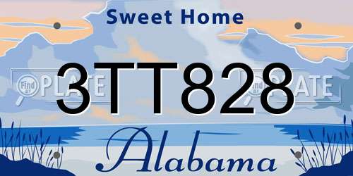 3TT828 Alabama License Plate