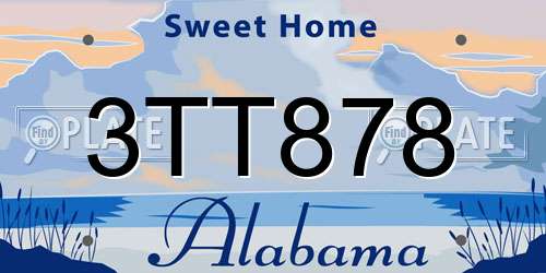3TT878 Alabama License Plate