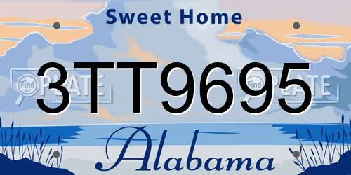 3TT9695 Alabama License Plate