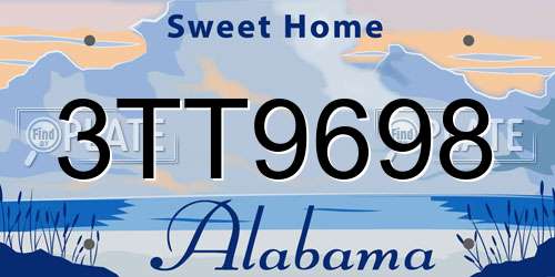 3TT9698 Alabama License Plate