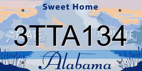 3TTA134 Alabama License Plate