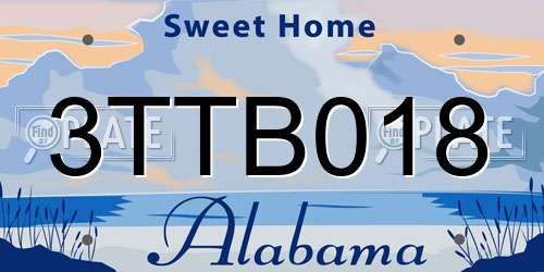 3TTB018 Alabama License Plate