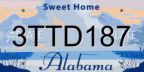 3TTD187 Alabama License Plate
