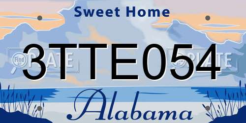 3TTE054 Alabama License Plate