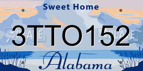 3TTO152 Alabama License Plate