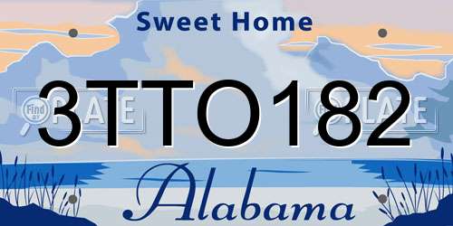 3TTO182 Alabama License Plate