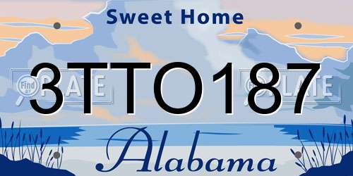 3TTO187 Alabama License Plate